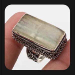 Fluorite Sterling Silver Plated
Vintage Style Ring US 9 Gemstone Jewelry NWOT